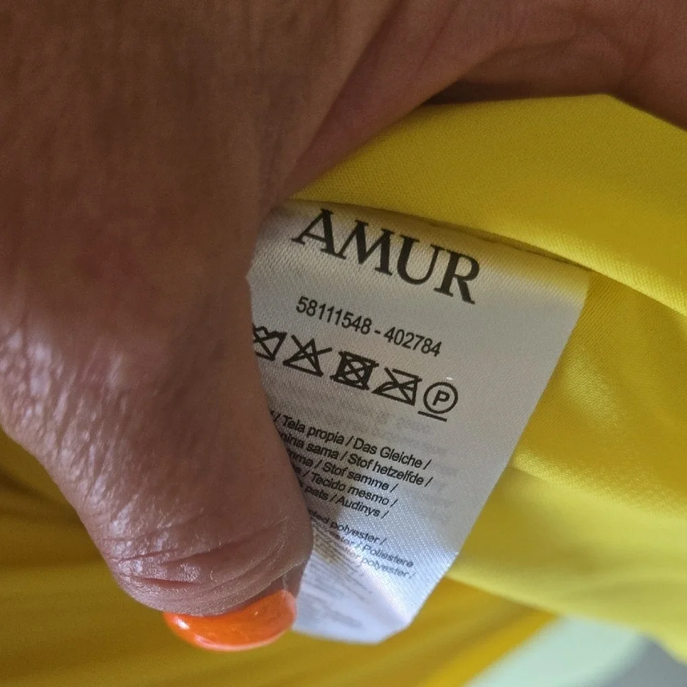 AMUR Yellow Pleated‎ Halter Maxi Dress Formal Evening Gown Size 4 - Picture 9 of 9